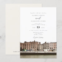 Waterverf Dublin Ireland Skyline River Wedding