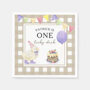 Waterverf Duck 1e verjaardag Servet