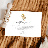 Waterverf Duck Baby shower Dank u kaart