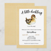 Waterverf Duck Baby shower Uitnodigen Kaart (Voorkant / Achterkant)