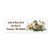Waterverf Duck en Ducking Etiket (Voorkant)