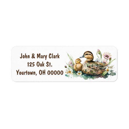 Waterverf Duck en Ducking Etiket (Voorkant)