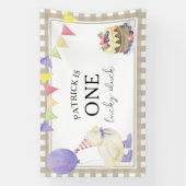 Waterverf DUCKLING 1e verjaardag Welkom Spandoek (Verticaal)