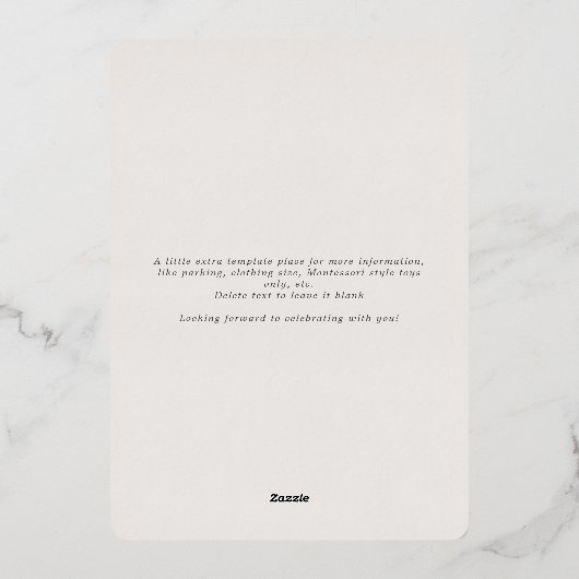 Waterverf Duidelijke Blauwe Jongen Baby shower Gol Folie Uitnodiging (Achterkant)