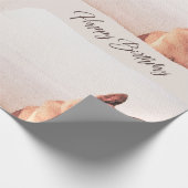  Waterverf Duitse herder Birthday Cadeaupapier (Hoek)