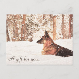 Waterverf Duitse Herder Cadeaubon Briefkaart