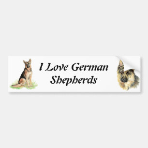 Waterverf Duitse Herder Huisdier Hond Dier Bumpersticker