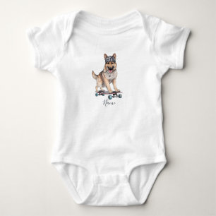 Waterverf Duitse Herdershond Baby Body Romper