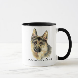 Waterverf Duitse Herdershond Huisdier Hond Dier Mok
