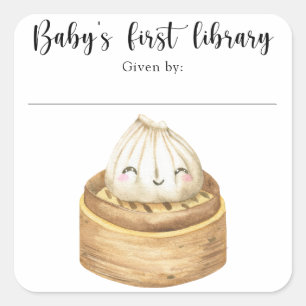 waterverf Dumpling - Baby's eerste bibliotheek Vierkante Sticker