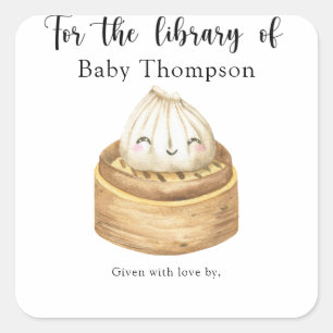 Waterverf dumpling - voor de bibliotheek van vierkante sticker