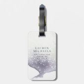 Waterverf Dusk Paarse Monogram Bagagelabel (Achterkant verticaal)