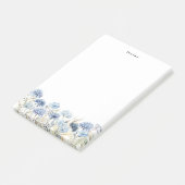 Waterverf Dust Blue Hydrangeas Gepersonaliseerd Post-it® Notes (Schuin)