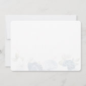Waterverf Dusty Blue Floral Script Save The Date (Achterkant)