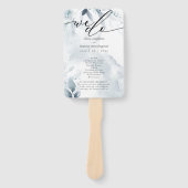 Waterverf Dusty Blue Foliage Dawna2 Handwaaier (Voorkant)