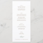 Waterverf Dusty Blue Greenery Wedding Dinner Menu (Voorkant)