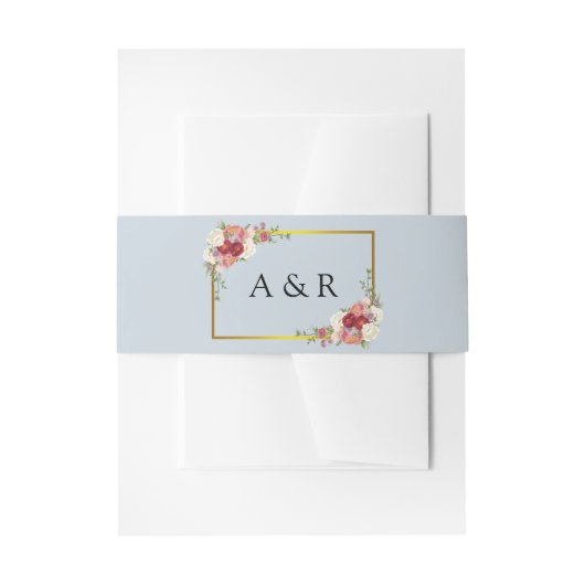 Waterverf Dusty Grey Gold Blush Peach Weddenschap Uitnodigingen Wikkel (Voorkant Voorbeeld)