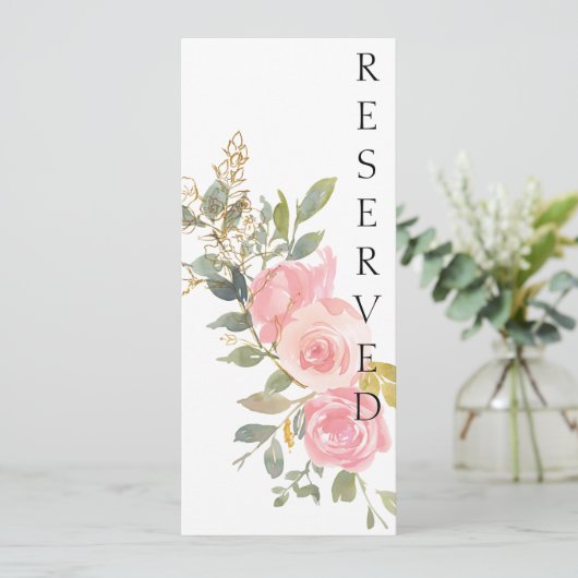 Waterverf Duw Blush Roze afstempelteken Menu (Staand voorkant)