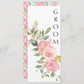 Waterverf Duw Blush Roze afstempelteken Menu (Voorkant / Achterkant)