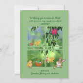 Waterverf Easter Bunny Chicken Custom Bericht Feestdagenkaart (Achterkant)