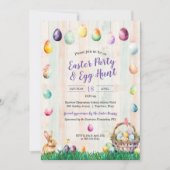 Waterverf Easter Egg Hunt Party Kaart (Voorkant)