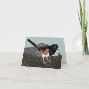 Waterverf Eastern Towee Note Card Feestdagen Kaart