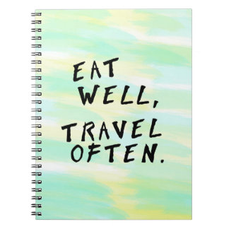 Waterverf "Eat Well, Travel Vaak" Notitieboek