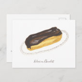 Waterverf Éclair au Chocolat Briefkaart (Voorkant / Achterkant)