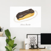 Waterverf Éclair au Chocolat Poster (Thuiskantoor)