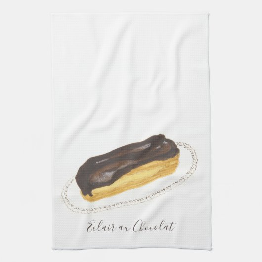 Waterverf Éclair au Chocolat Theedoek (Verticaal)