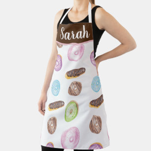 Waterverf Eclairs Donuts Plezierige Grilheid Zoete Schort