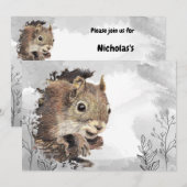 Waterverf Eekhoorn Aangepaste verjaardag Kaart (Voorkant / Achterkant)