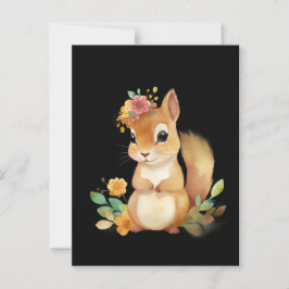 Waterverf eekhoorn briefkaart