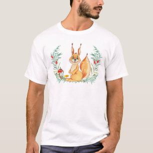 Waterverf eekhoorn t-shirt