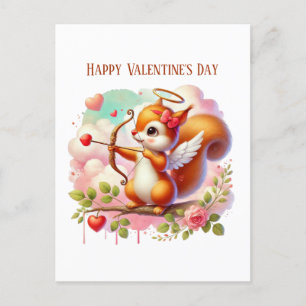 Waterverf eekhoorn tekst toevoegen volwassenen feestdagenkaart