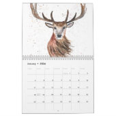Waterverf eekhoorn vos deer bos kalender (Jan 2026)