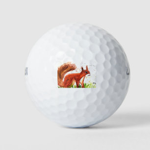 Waterverf eekhoornbos golfballen