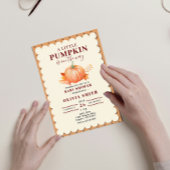 Waterverf een beetje pompoen Schattigee Herfst Bab Kaart