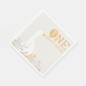 Waterverf Een Gekke Gans Wildflower 1e verjaardag Servet (Hoek)