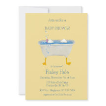Waterverf eend die in badkuip baby shower snorkelt