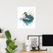 waterverf eend poster (Thuiskantoor)