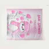 Waterverf eend roze bloemenachtergrond wandkleed (Voorkant (horizontaal))