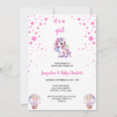 waterverf Eenhoorn Babyshower Uitnodiging (Voorkant)