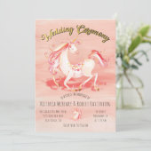 Waterverf Eenhoorn Gold Folie Huwelijksuitnodiging Kaart (Staand voorkant)