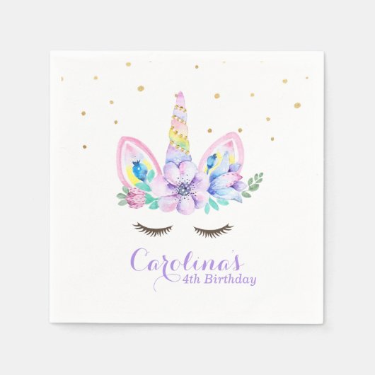 Waterverf Eenhoorn Servet (Voorkant)