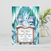 Waterverf Eenvoudig Dragon Baby shower Kaart (Staand voorkant)