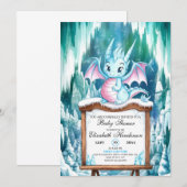 Waterverf Eenvoudig Dragon Baby shower Kaart (Voorkant / Achterkant)