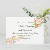 Waterverf eenvoudige elegante verjaardagsuitnodigi kaart (Staand voorkant)