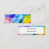 Waterverf Eenvoudige sociale media Mini Visitekaartje (Voorkant / Achterkant)