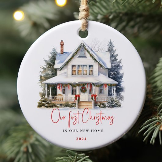 Waterverf Eerste Home Kerst Keepsake Ornament